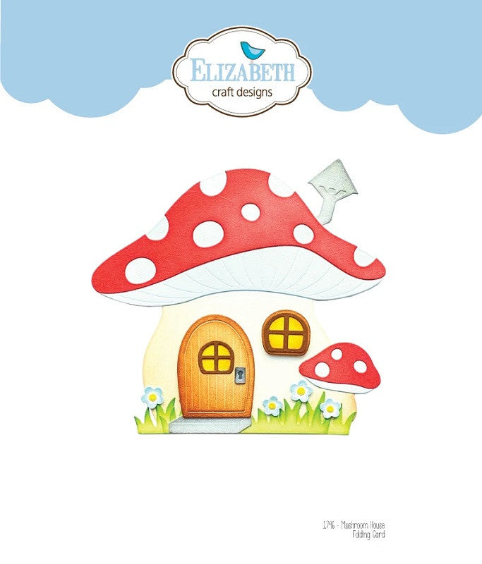Tarjeta plegable Elizabeth Craft Metal Die Mushroom House